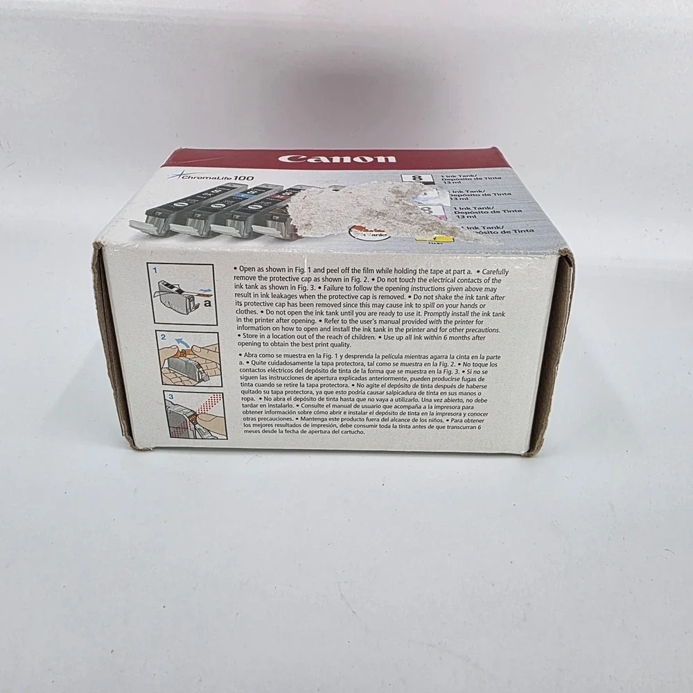 Canon ChromaLife 100 CLI-8 Ink 4 Pack Black Cyan Magenta Yellow Brand New SEALED